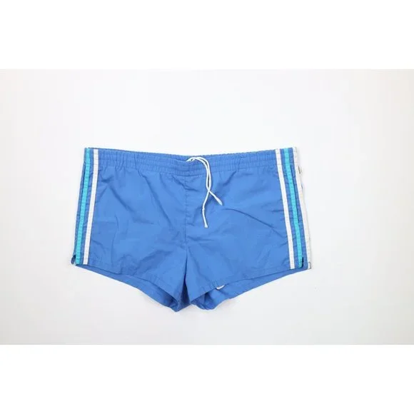 Vintage 70s Streetwear Mens 36 Striped Lined Shorts Swim Trunks Blue USA AS IS - Picture 1 of 10